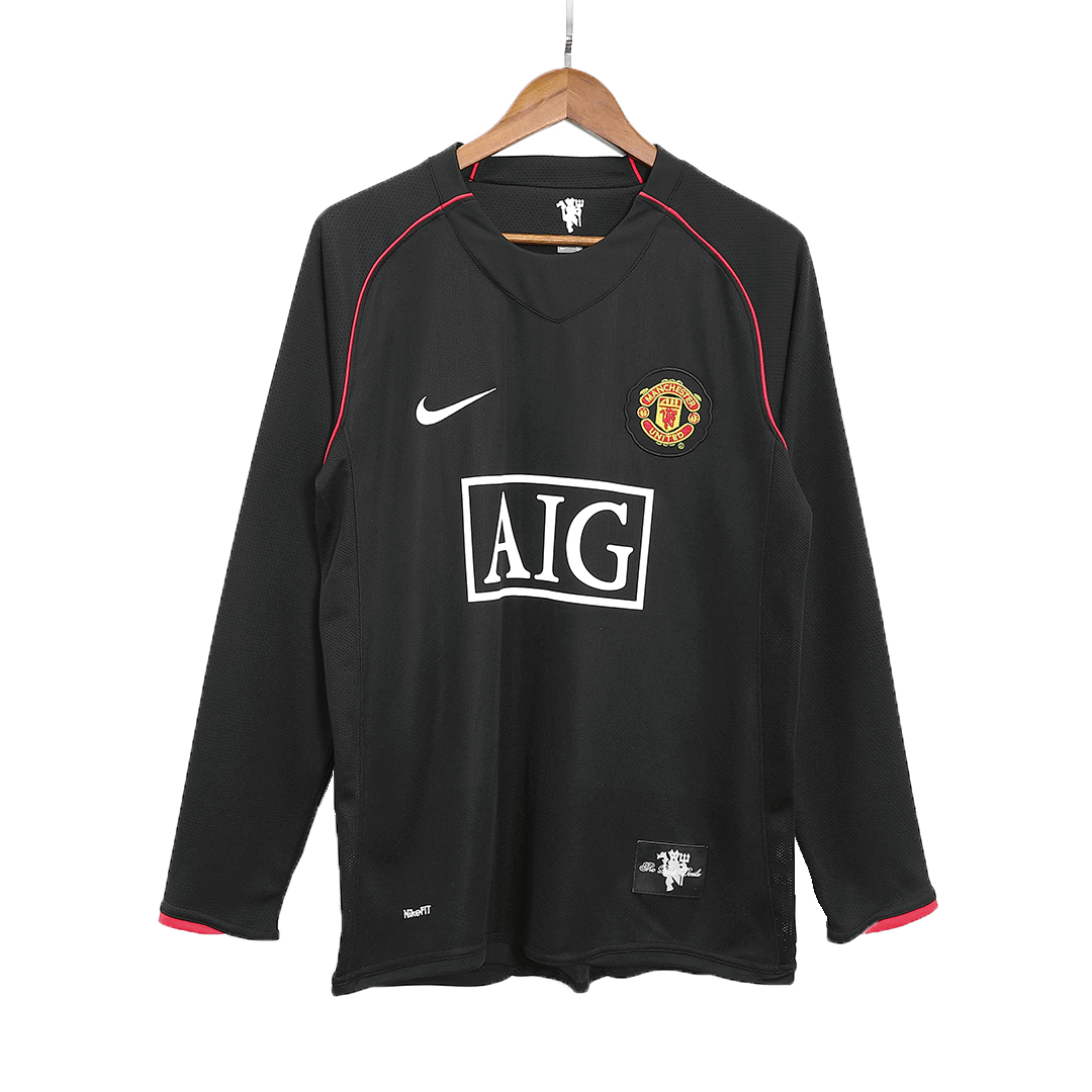 Tricouri Fotbal Vintage Manchester United SCHOLES #18 Deplasare 2007/08 Mânecă Lungă