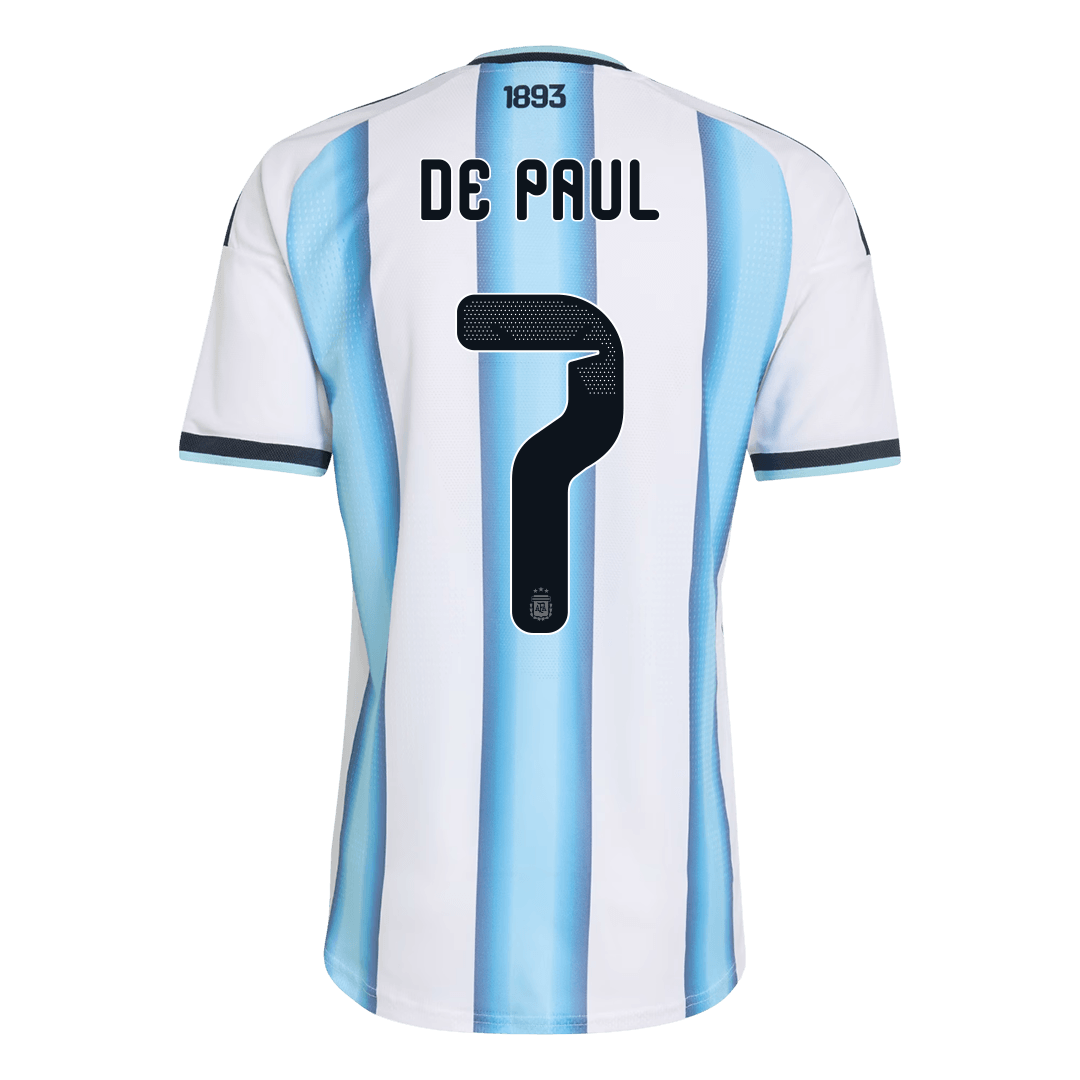 Tricouri Fotbal Argentina DE PAUL #7 Acasă Cupa Mondială 2026 Authentic
