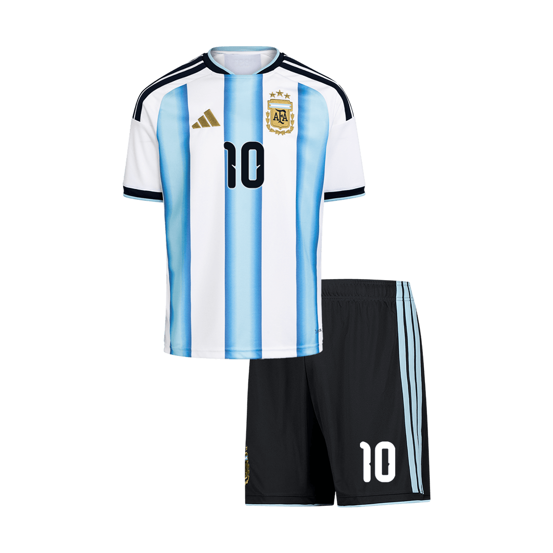 Set Tricouri Fotbal Argentina MESSI #10 Acasă Cupa Mondială 2026 Pentru Copii - Super