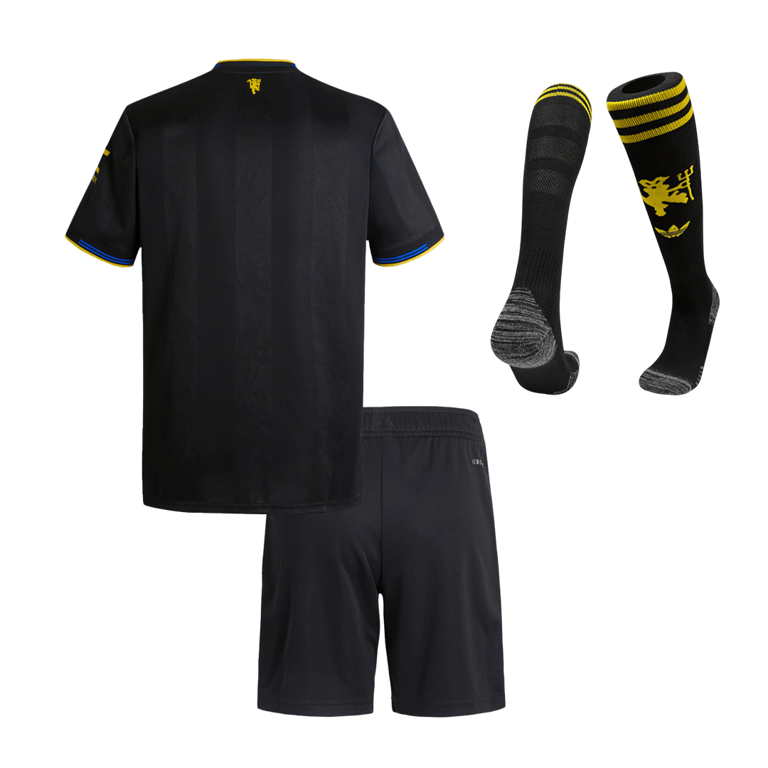 Set Tricouri Fotbal Manchester United Treilea 2025/26 Pentru Copii