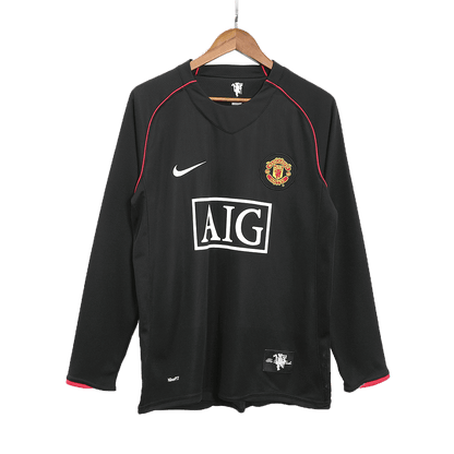 Tricouri Fotbal Vintage Manchester United Deplasare 2007/08 Mânecă Lungă