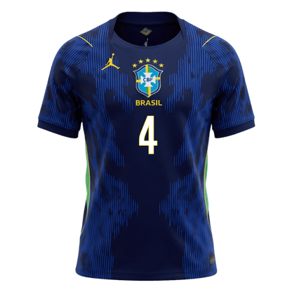Tricouri Fotbal Brazilia MARQUINHOS #4 Deplasare Cupa Mondială 2026