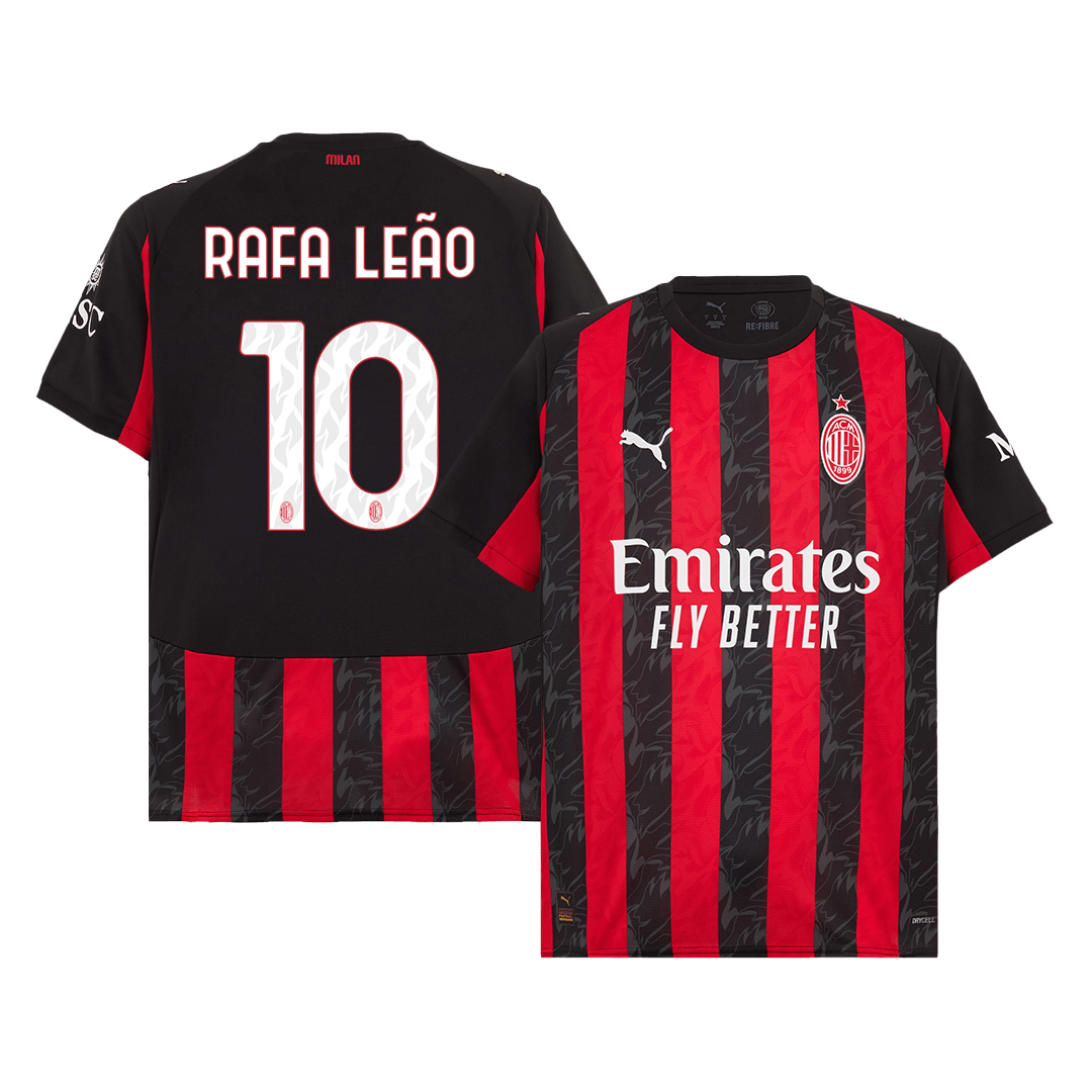 Tricouri Fotbal AC Milan RAFA LEÃO #10 Acasă 2025/26 (mărime mare) - Premium