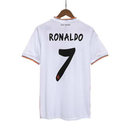 Tricouri Fotbal Vintage Real Madrid RONALDO #7 Acasă 2013/14
