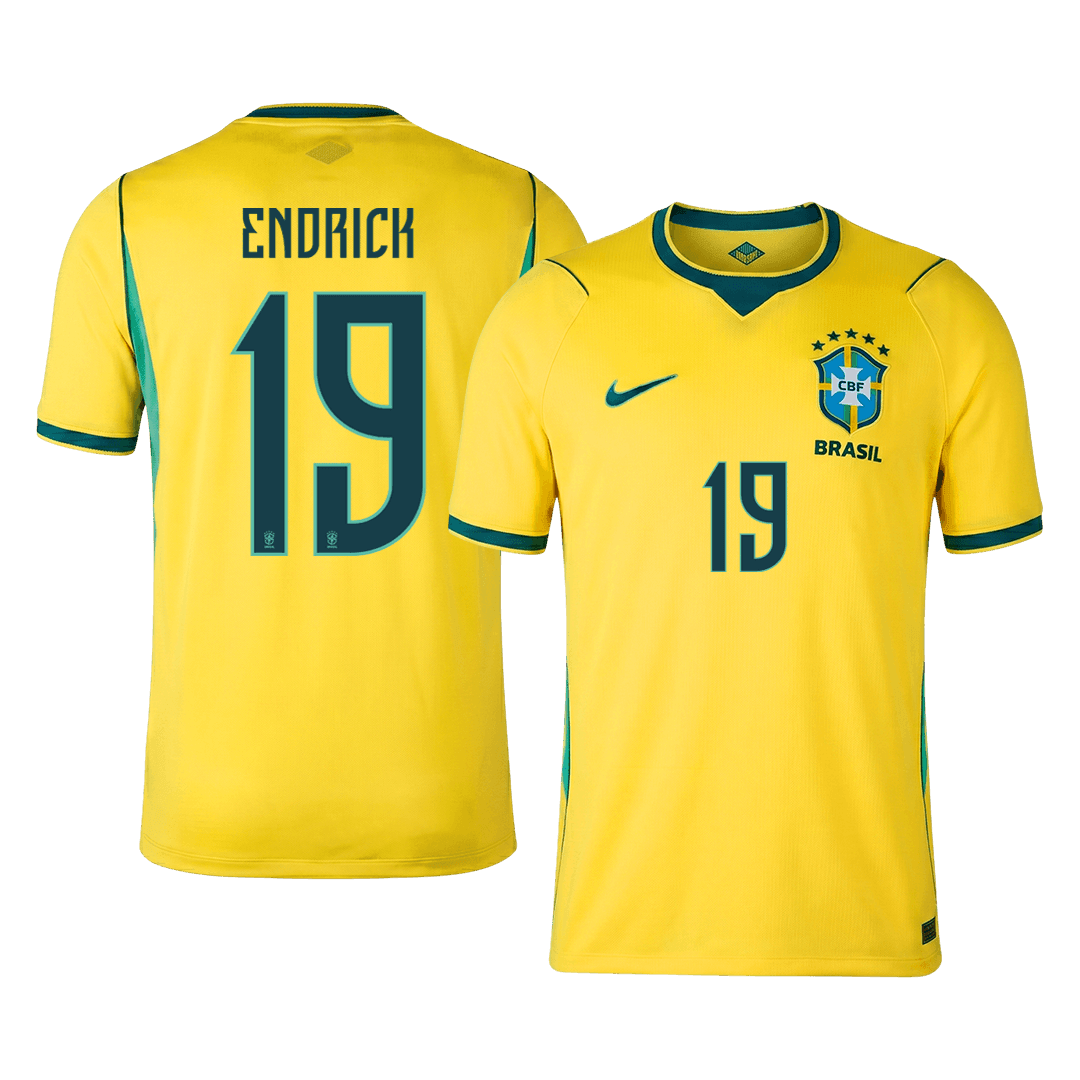 Tricouri Fotbal Brazilia ENDRICK #19 Acasă Cupa Mondială 2026 - Premium
