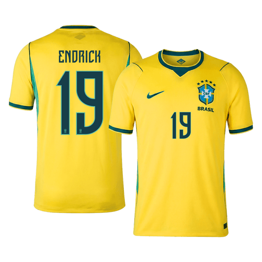 Tricouri Fotbal Brazilia ENDRICK #19 Acasă Cupa Mondială 2026 - Premium