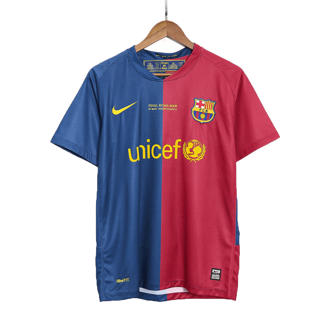 Tricouri Fotbal Vintage Barcelona MESSI #10 Acasă 2008/09 - UCL Final