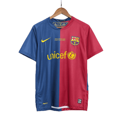 Tricouri Fotbal Vintage Barcelona Acasă 2008/09 - UCL Final
