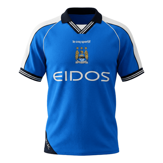 Tricouri Fotbal Vintage Manchester City Acasă 1999/01