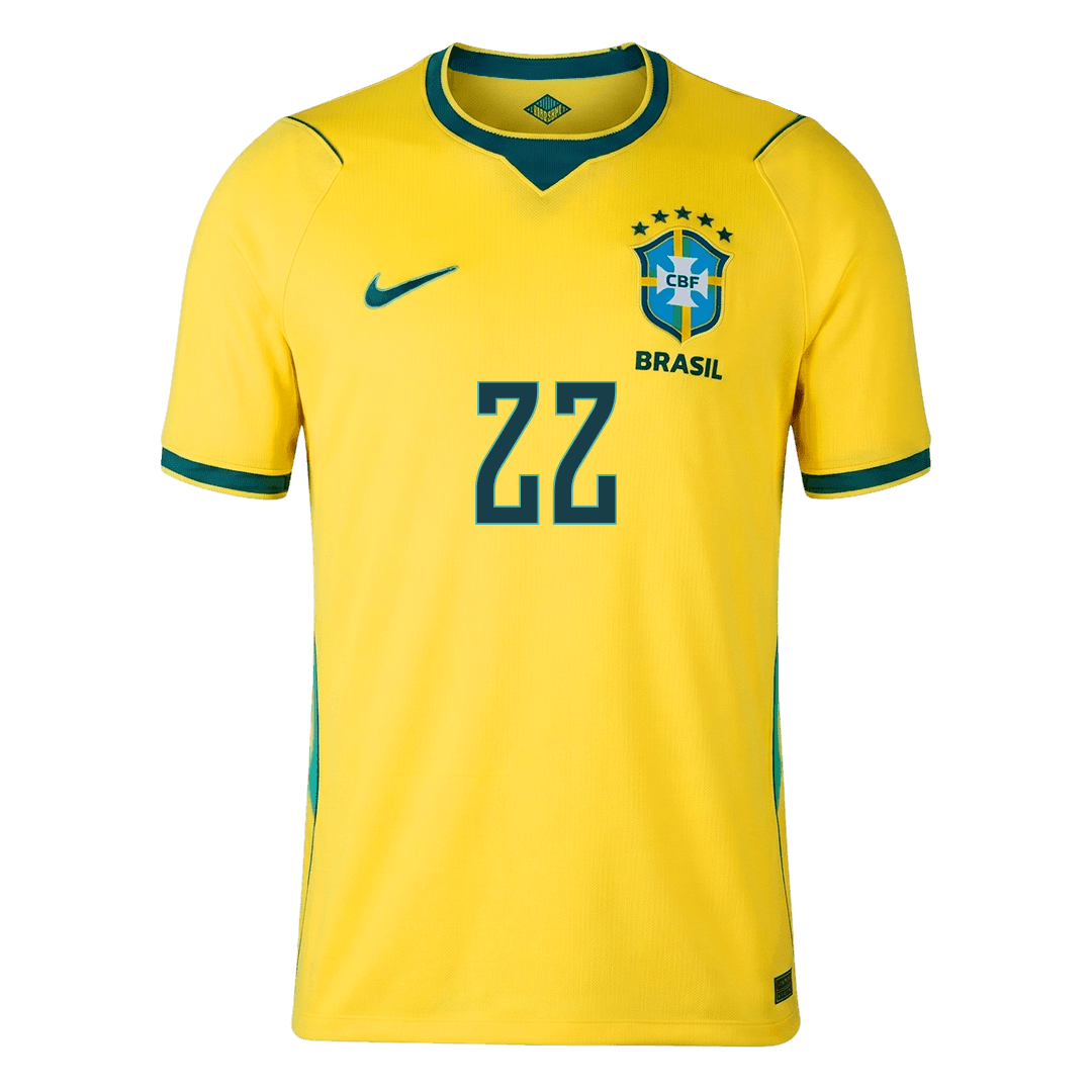 Tricouri Fotbal Brazilia JOÃO PEDRO #22 Acasă Cupa Mondială 2026 - Premium