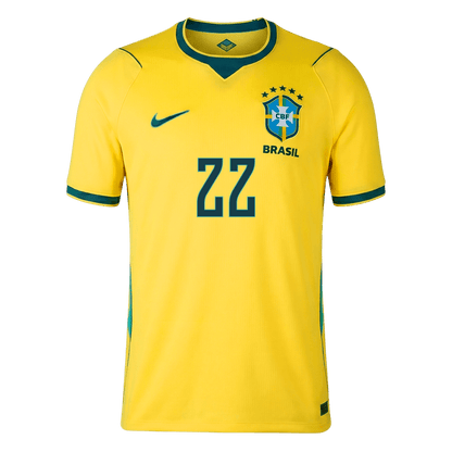 Tricouri Fotbal Brazilia JOÃO PEDRO #22 Acasă Cupa Mondială 2026 - Premium