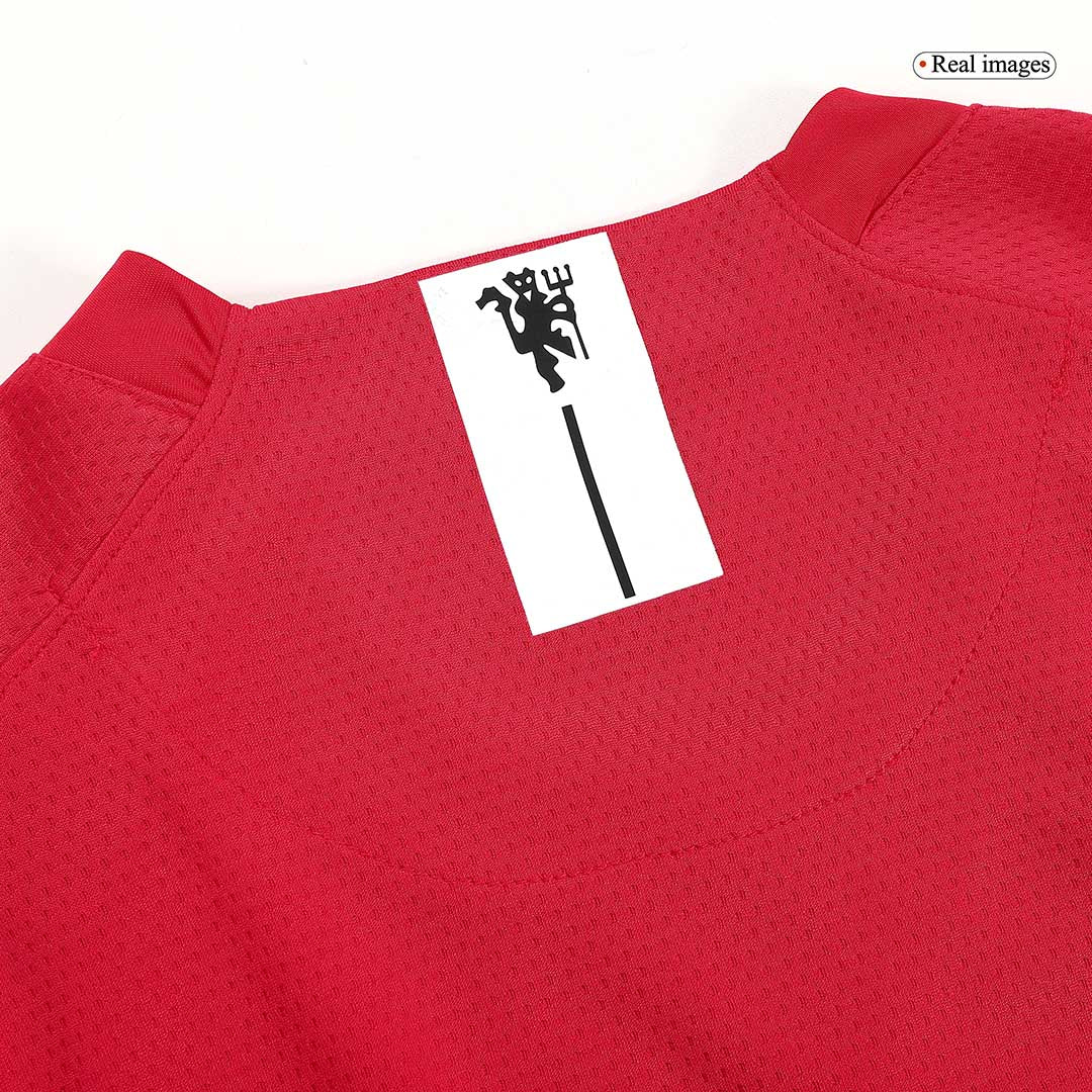 Tricouri Fotbal Vintage Manchester United SCHOLES #18 Acasă 2007/08 Mânecă Lungă - UCL Final