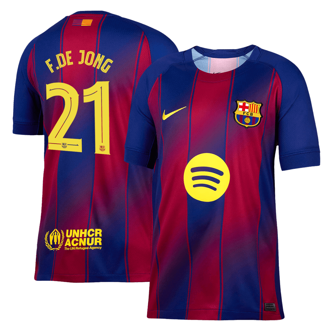 Tricouri Fotbal Barcelona F.DE JONG #21 Acasă 2025/26 UCL - Premium