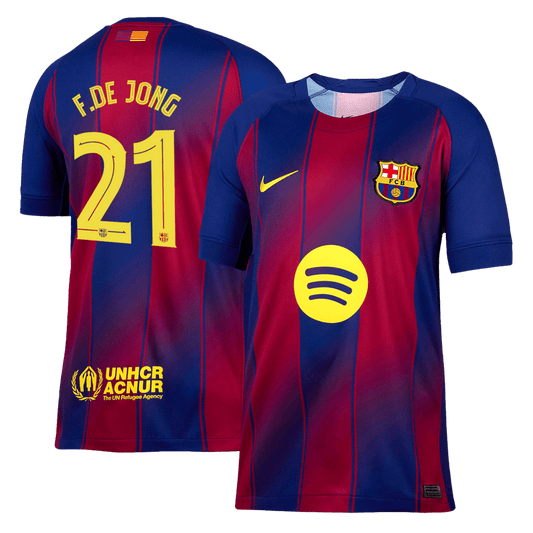 Tricouri Fotbal Barcelona F.DE JONG #21 Acasă 2025/26 UCL - Premium (mărime mare)
