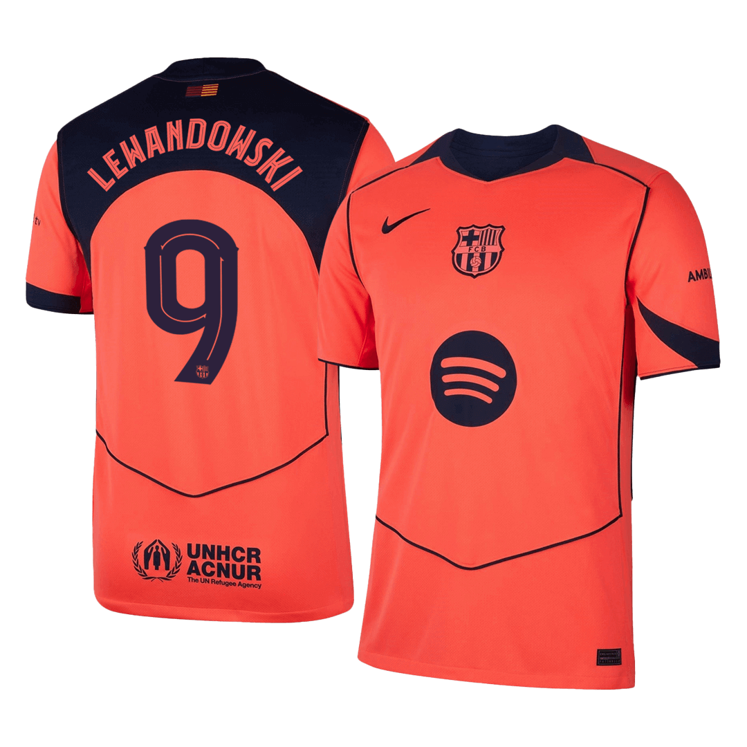 Tricouri Fotbal Barcelona LEWANDOWSKI #9 Treilea 2025/26 - UCL