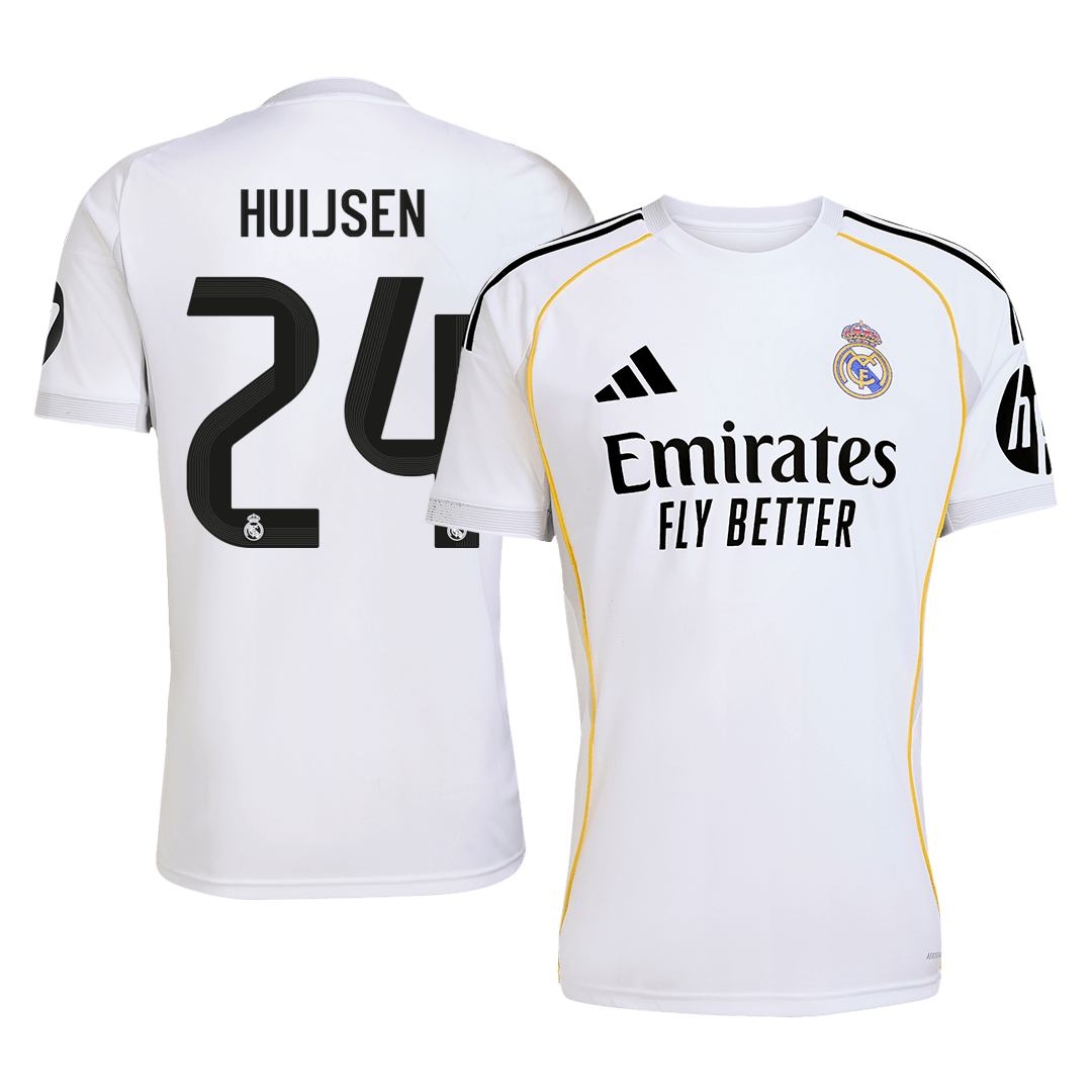 Tricouri Fotbal Real Madrid HUIJSEN #24 Acasă 2025/26 - Premium (mărime mare)