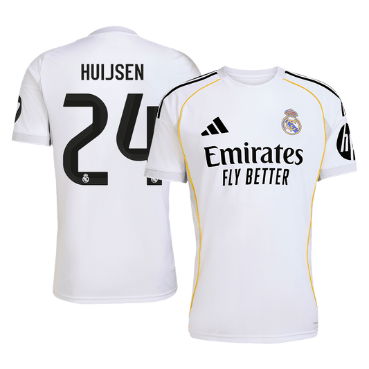 Tricouri Fotbal Real Madrid HUIJSEN #24 Acasă 2025/26 - Premium (mărime mare)