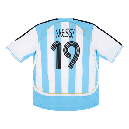 Tricouri Fotbal Vintage Argentina MESSI #19 Acasă 2006