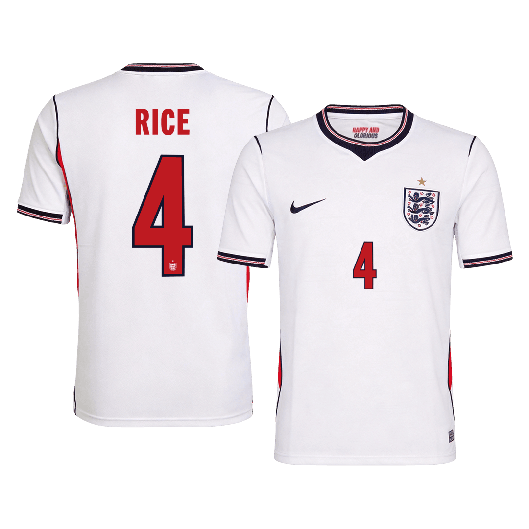 Tricouri Fotbal Anglia RICE #4 Acasă Cupa Mondială 2026
