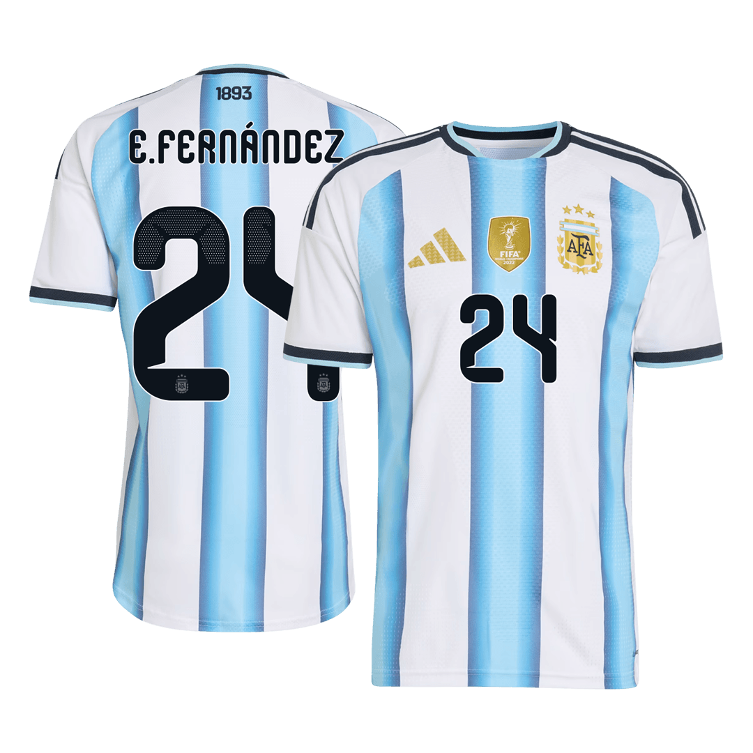 Tricouri Fotbal Argentina E. FERNÁNDEZ #24 Acasă Cupa Mondială 2026 Authentic