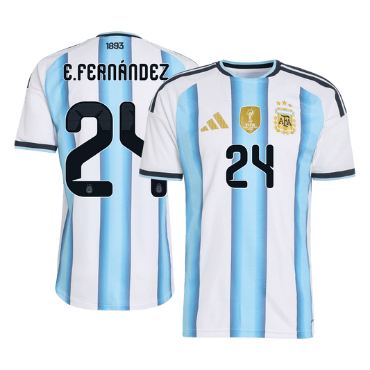 Tricouri Fotbal Argentina E. FERNÁNDEZ #24 Acasă Cupa Mondială 2026 Authentic