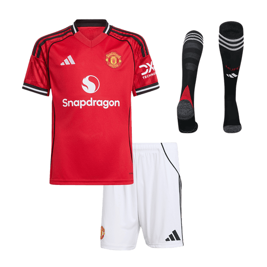 Set Tricouri Fotbal Manchester United Acasă 2025/26 Pentru Copii