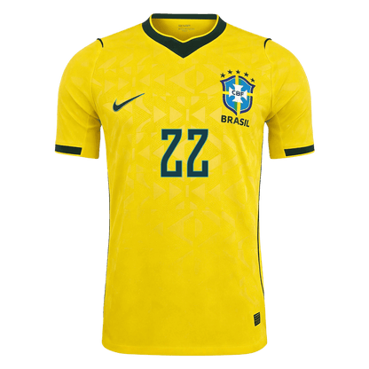 Tricouri Fotbal Brazilia JOÃO PEDRO #22 Acasă Cupa Mondială 2026 Authentic