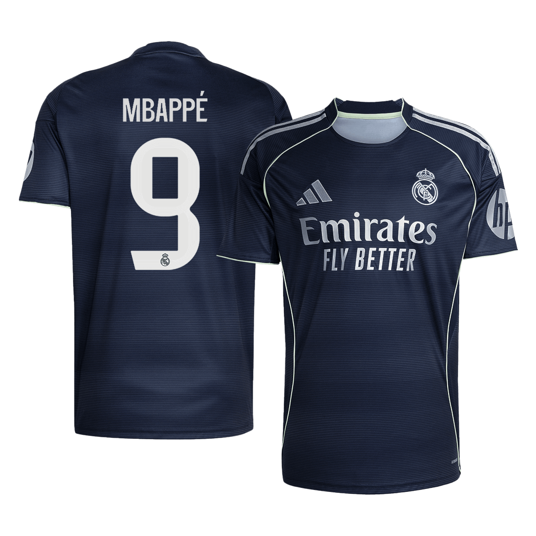 Tricouri Fotbal Real Madrid MBAPPÉ #9 Deplasare 2025/26 (mărime mare) - Premium