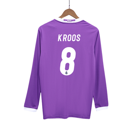 Tricouri Fotbal Vintage Real Madrid KROOS #8 Deplasare 2016/17 Mânecă Lungă