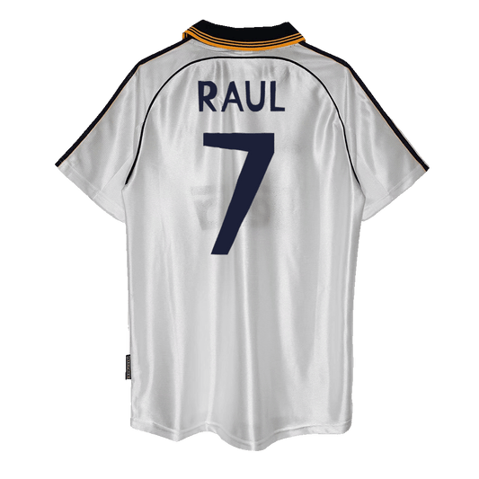 Tricouri Fotbal Vintage Real Madrid RAUL #7 Acasă 1998/00