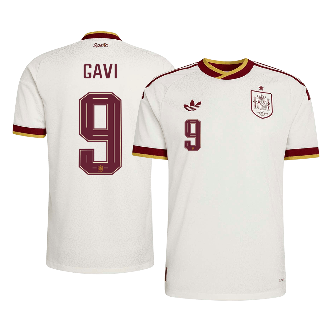 Tricouri Fotbal Spania GAVI #9 Deplasare Cupa Mondială 2026 Authentic