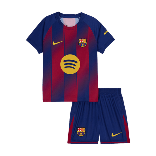 Set Tricouri Fotbal Barcelona Acasă 2025/26 Pentru Copii - Premium