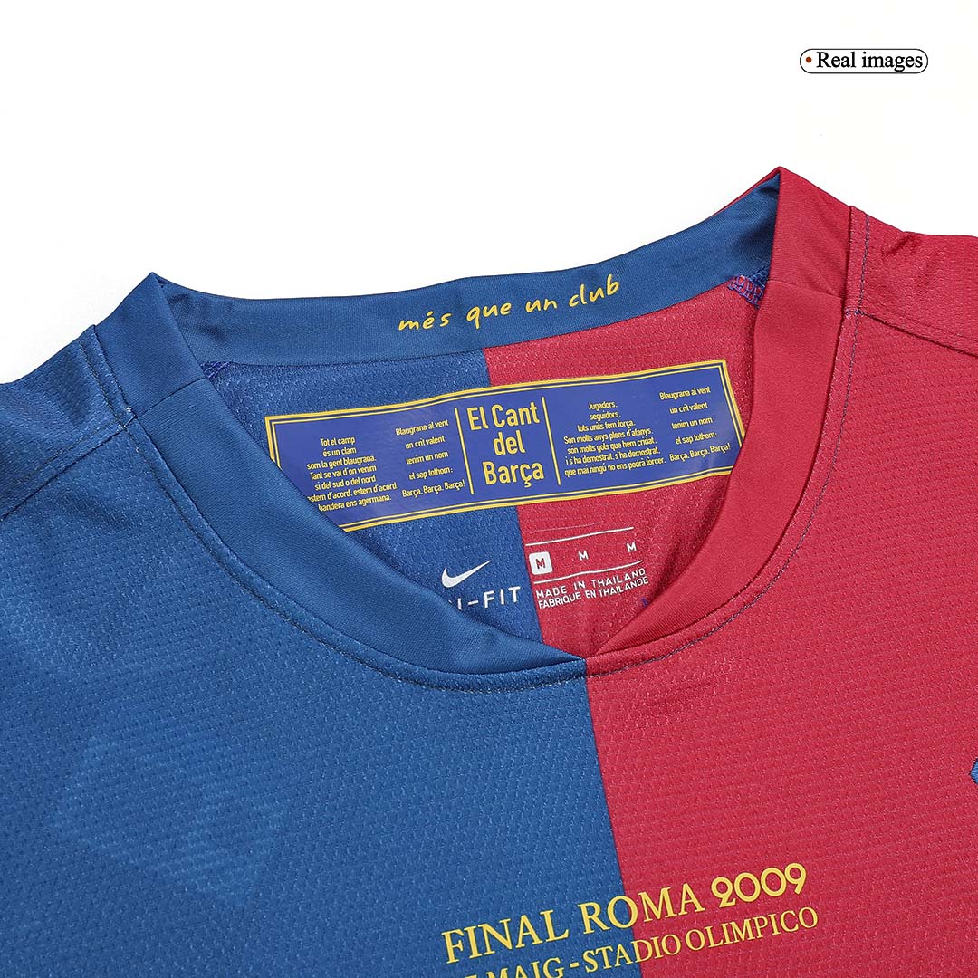 Tricouri Fotbal Vintage Barcelona Acasă 2008/09 Mânecă Lungă - UCL Final