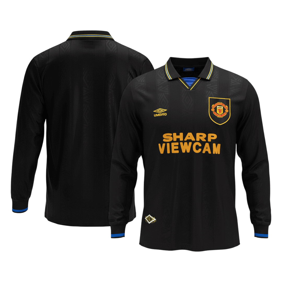 Tricouri Fotbal Vintage Manchester United Deplasare 1993/94 Mânecă Lungă