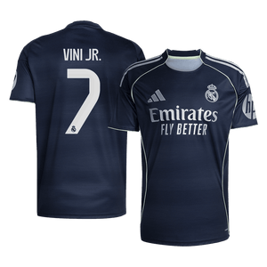 Tricouri Fotbal Real Madrid VINI JR. #7 Deplasare 2025/26 (mărime mare) - Premium