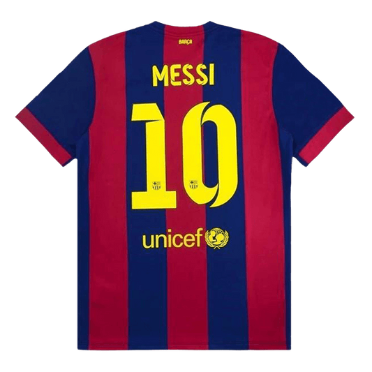 Tricouri Fotbal Vintage Barcelona MESSI #10 Acasă 2014/15