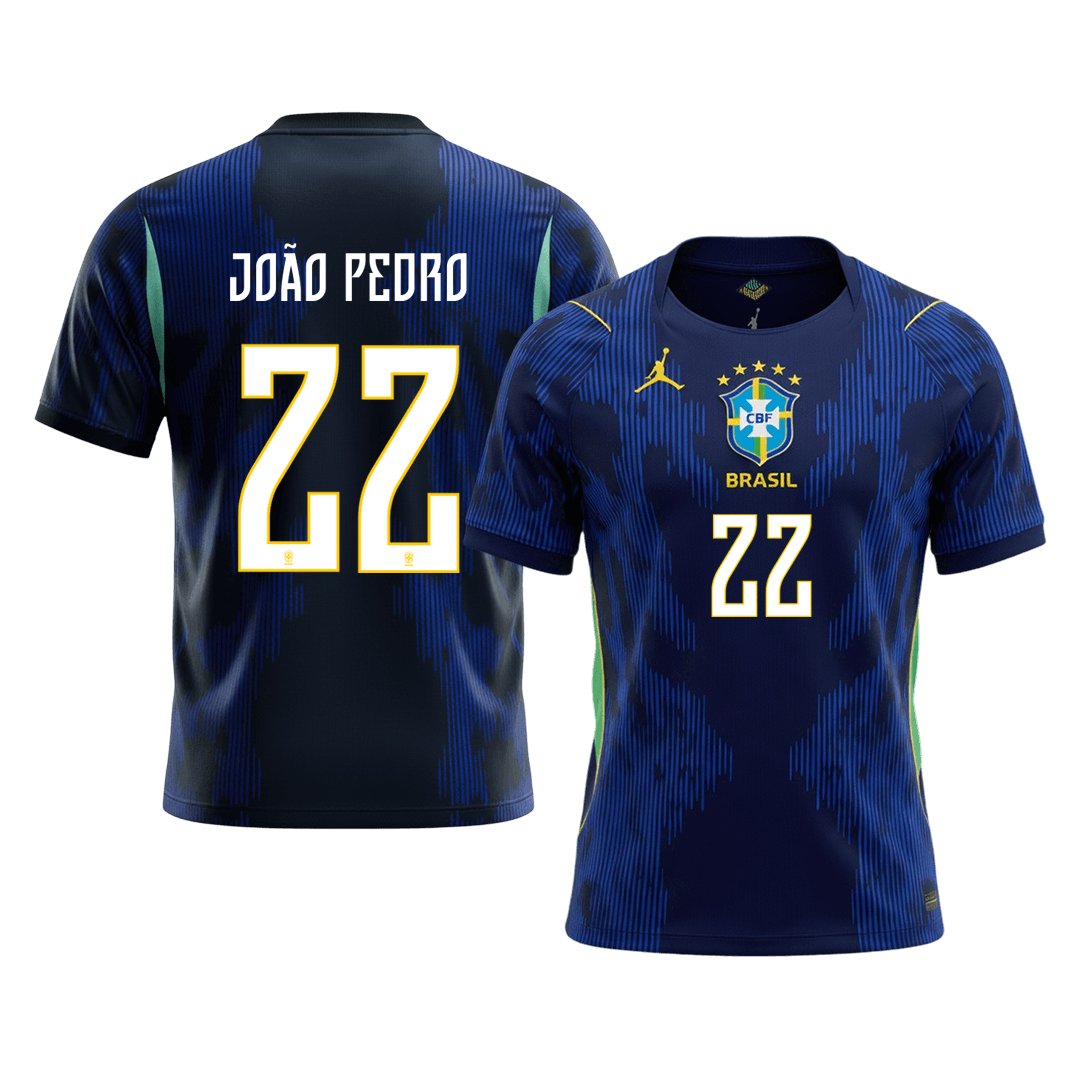Tricouri Fotbal Brazilia JOÃO PEDRO #22 Deplasare Cupa Mondială 2026
