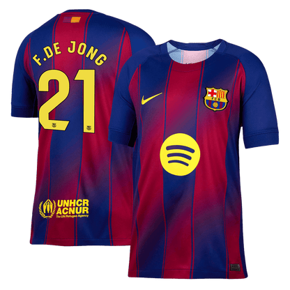 Tricouri Fotbal Barcelona F.DE JONG #21 Acasă 2025/26 - Premium