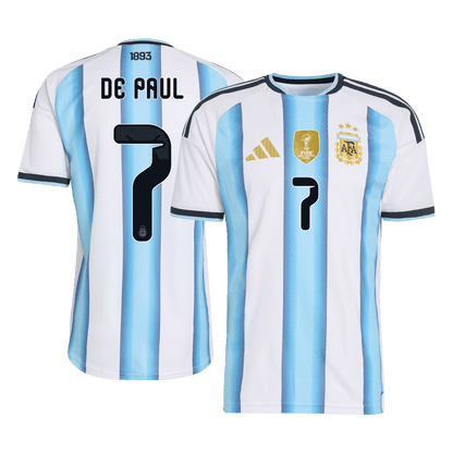 Tricouri Fotbal Argentina DE PAUL #7 Acasă Cupa Mondială 2026 Authentic