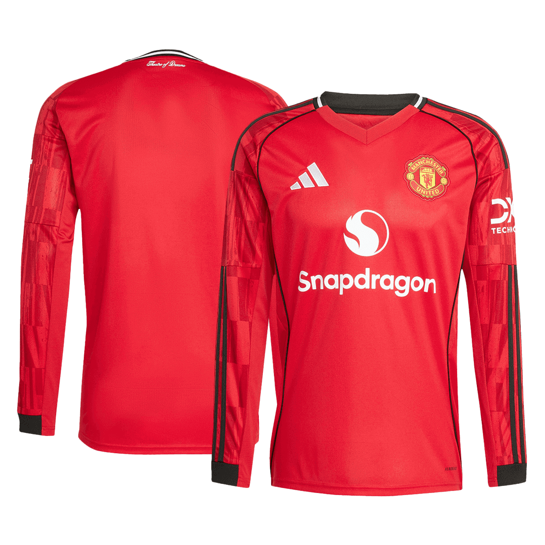 Tricouri Fotbal Manchester United Acasă 2025/26 Mânecă Lungă (mărime mare)