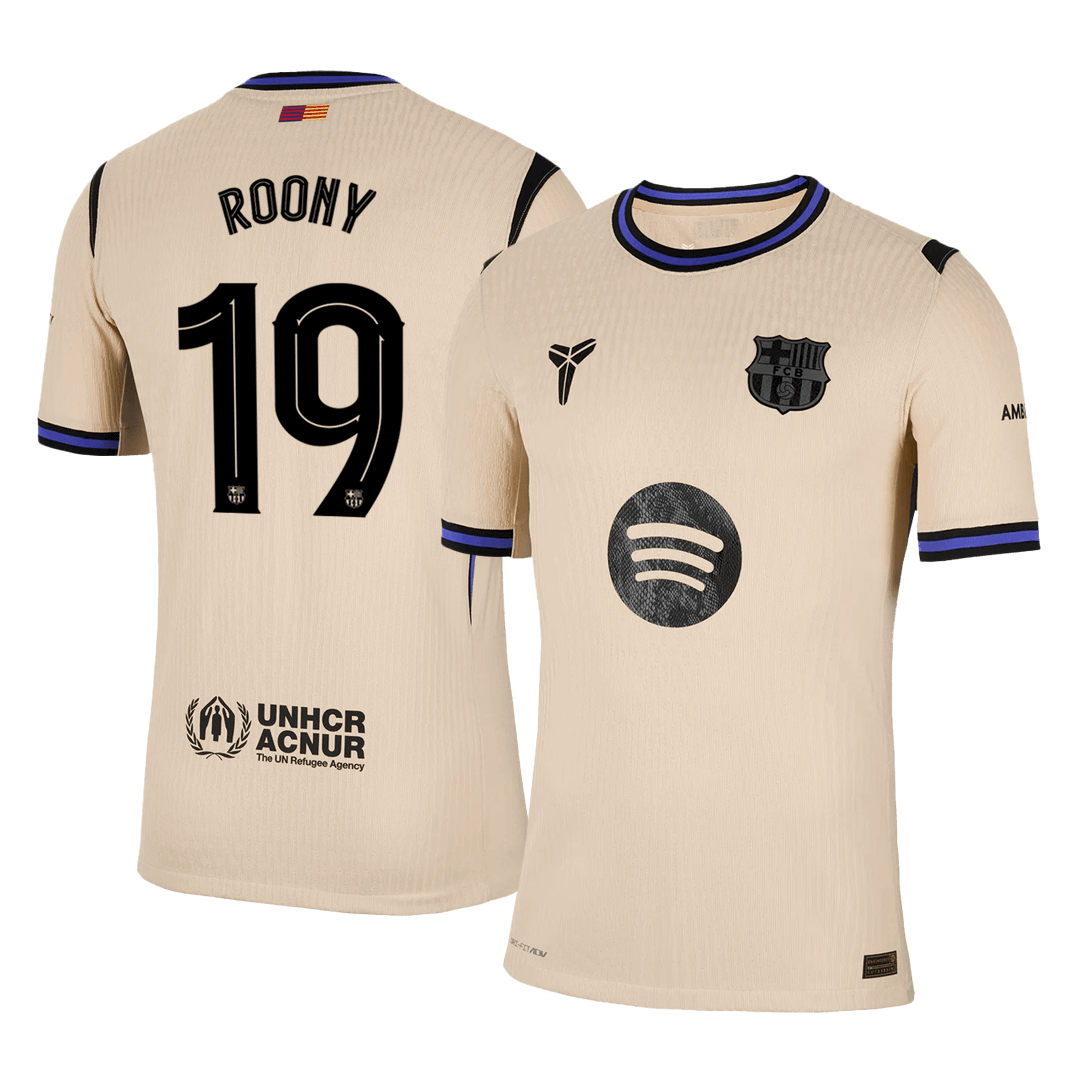 Tricouri Fotbal Barcelona ROONY 19 Deplasare 2025/26 Authentic - UCL - TricouriFotbaliști Shop