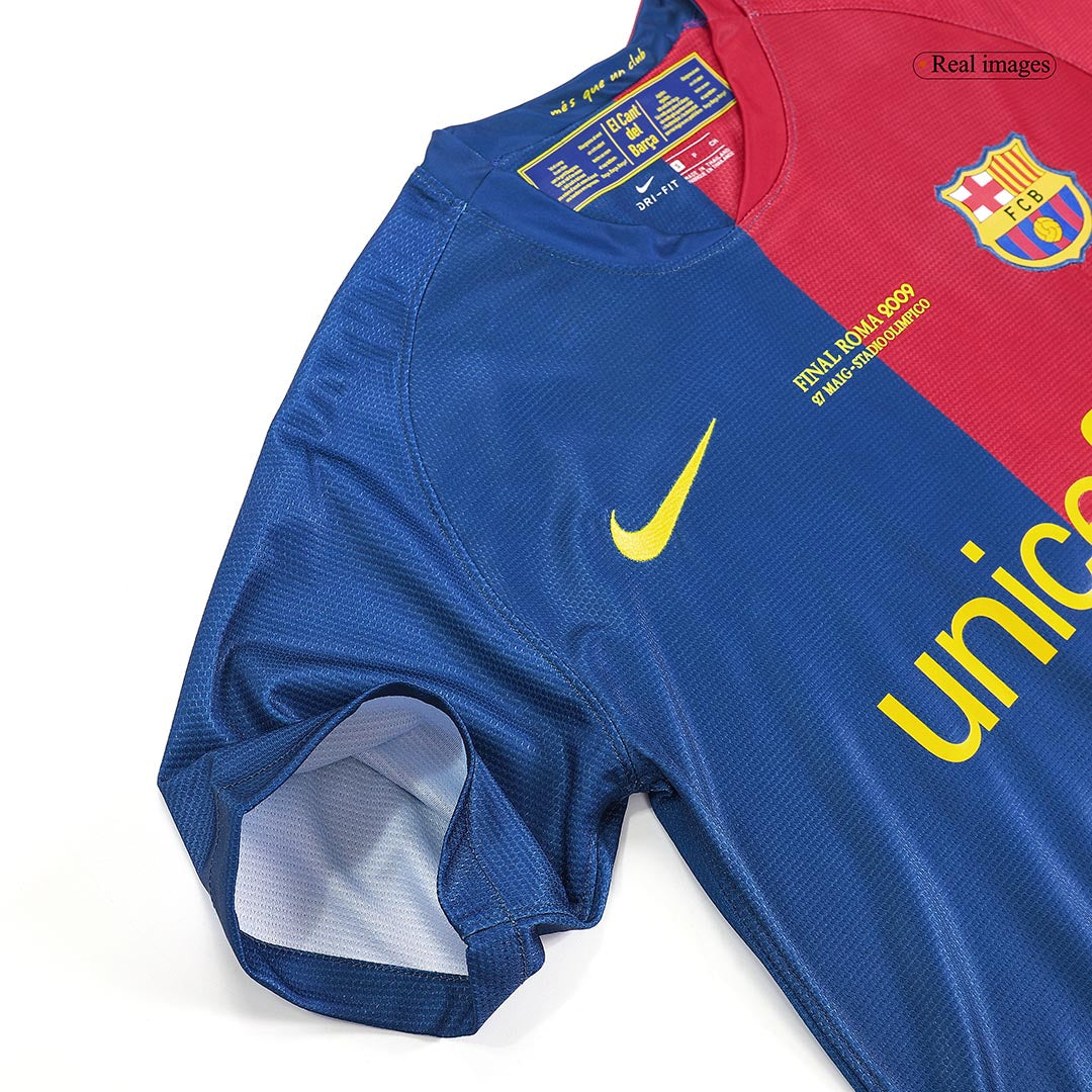 Tricouri Fotbal Vintage Barcelona MESSI #10 Acasă 2008/09 - UCL Final