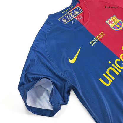 Tricouri Fotbal Vintage Barcelona Acasă 2008/09 - UCL Final