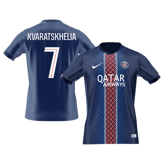 Tricouri Fotbal PSG KVARATSKHELIA #7 Acasă 2025/26 - Premium (mărime mare)