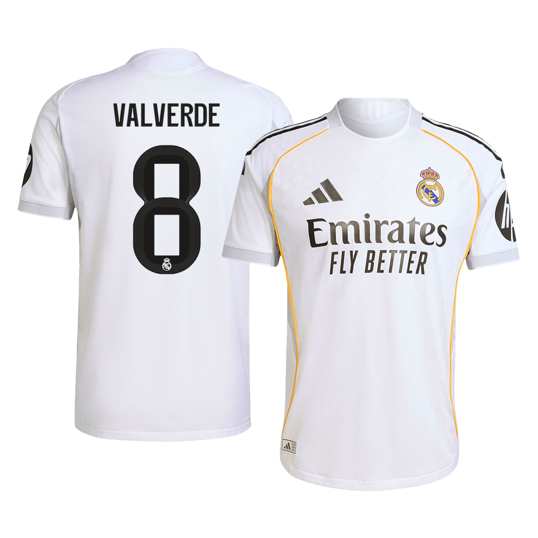Tricouri Fotbal Real Madrid VALVERDE #8 Acasă 2025/26 Authentic - Premium