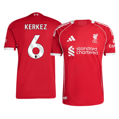 Tricouri Fotbal Liverpool KERKEZ #6 Acasă 2025/26 Authentic