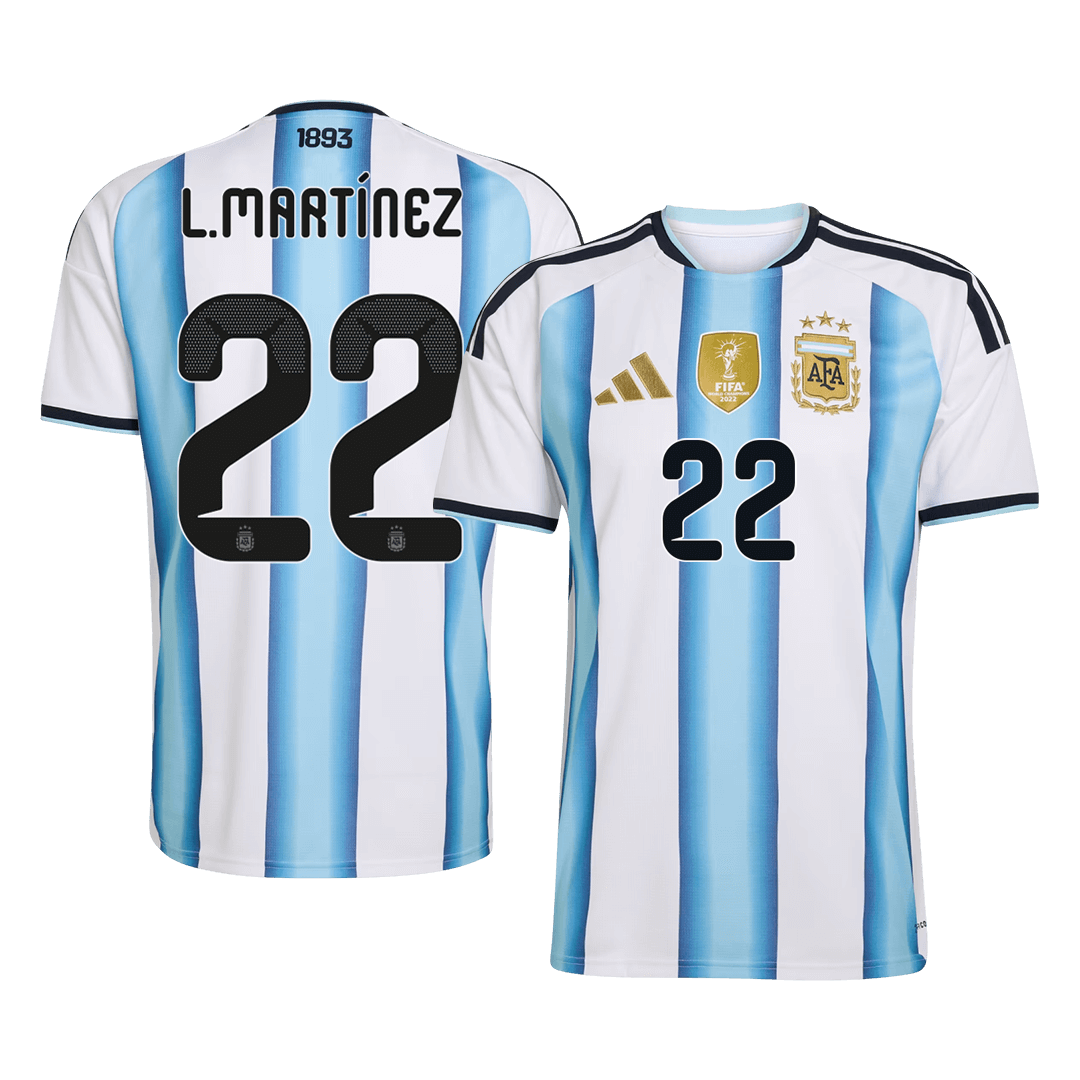 Tricouri Fotbal Argentina L.MARTÍNEZ #22 Acasă Cupa Mondială 2026 - Premium