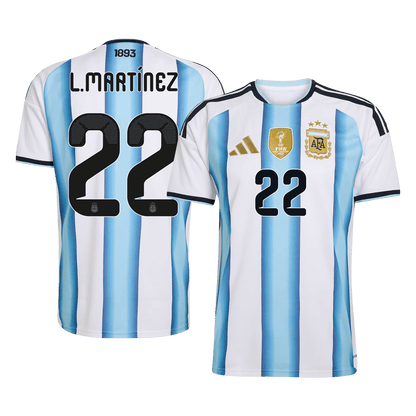 Tricouri Fotbal Argentina L.MARTÍNEZ #22 Acasă Cupa Mondială 2026 - Premium
