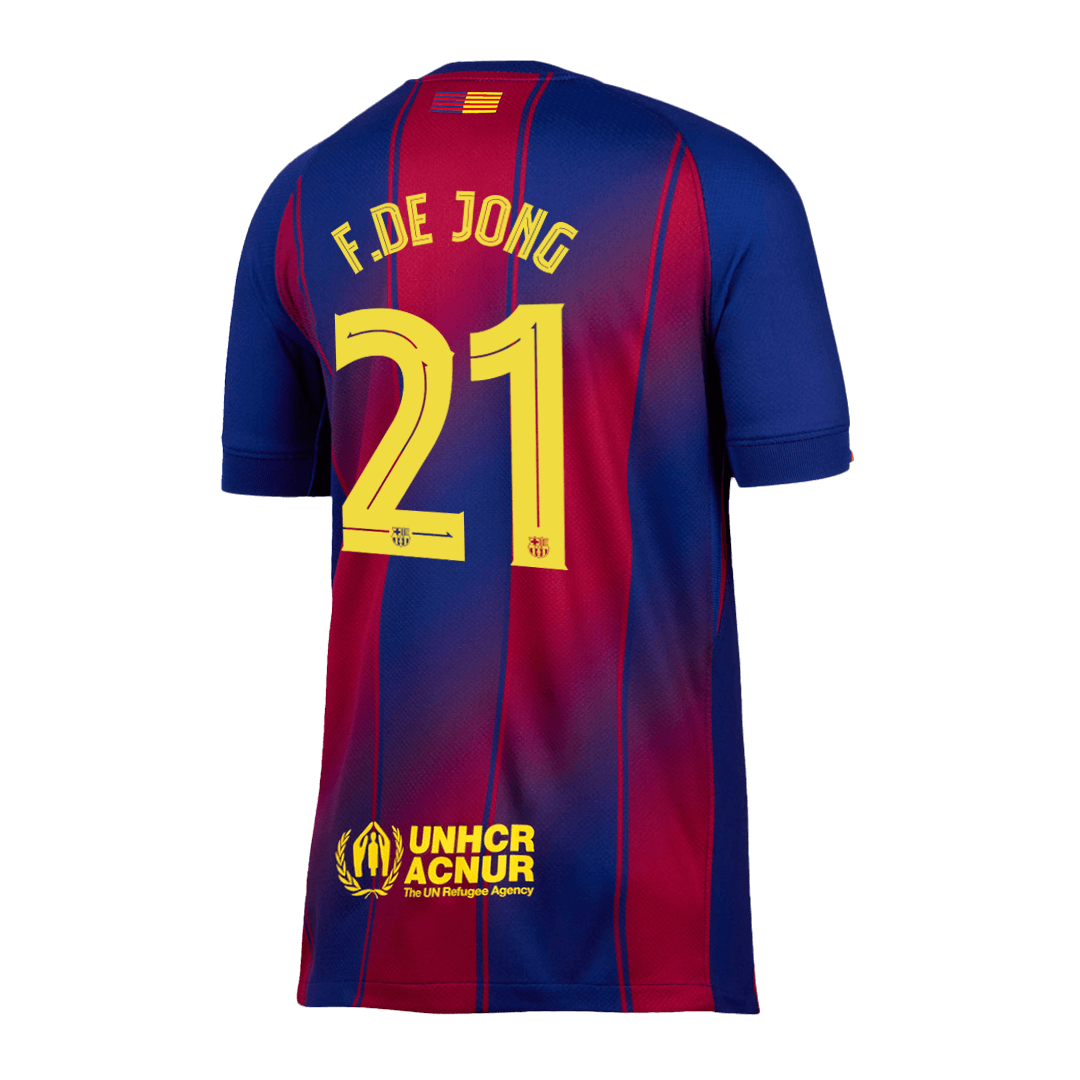 Tricouri Fotbal Barcelona F.DE JONG #21 Acasă 2025/26 UCL - Premium