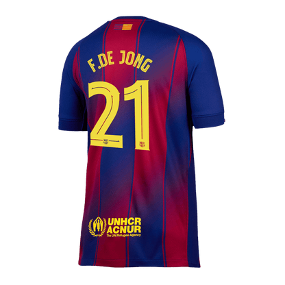Tricouri Fotbal Barcelona F.DE JONG #21 Acasă 2025/26 UCL - Premium
